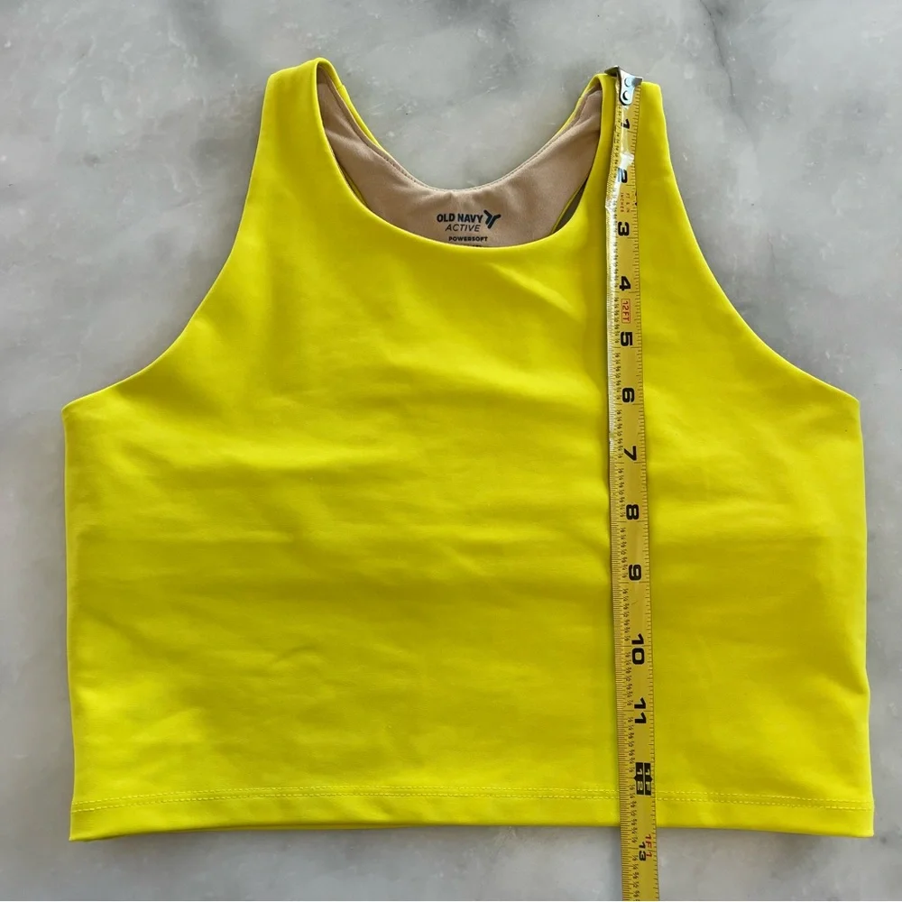 Old Navy Active Go Dry crop tank top. Neon yellow. L 10-12.